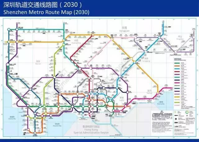 深圳地铁正要向广州、东莞，香港。